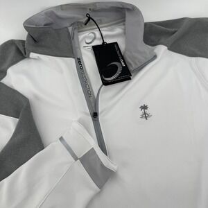 Zero Restriction Mens Z425 1/4 Zip Golf Pullover White Grey L1016 XL NEW